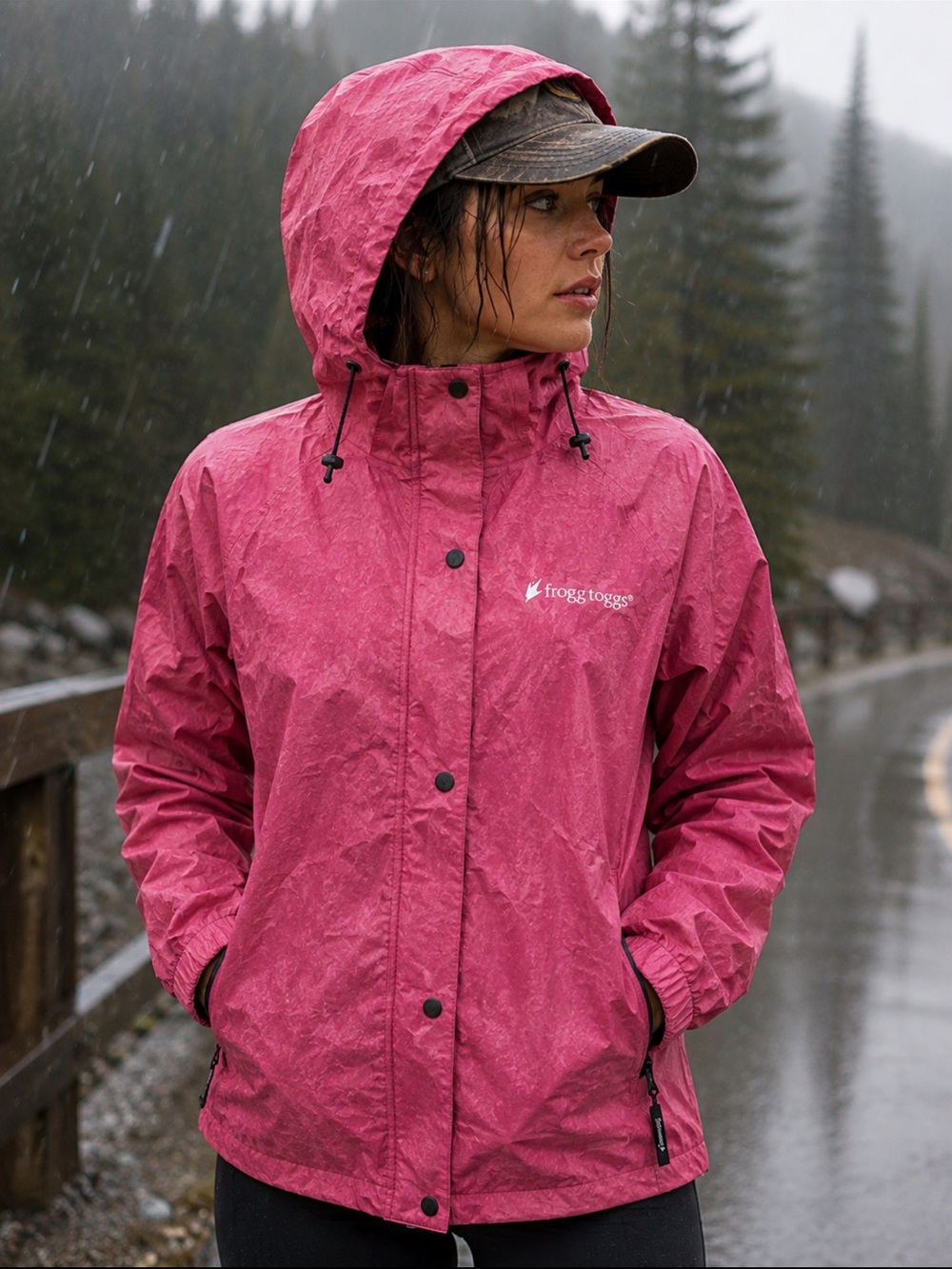 NWT Frogg Toggs Women’s Cherry Pink Waterproof Hooded Rain Jacket Size S